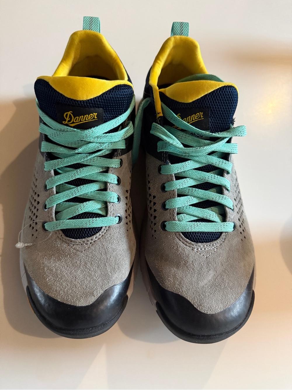 Danner women’s Gray Suede Sneakers with Teal Laces